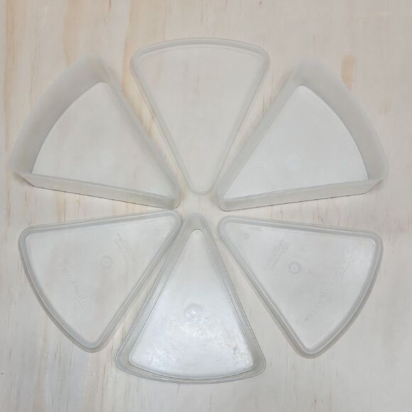 Tupperware 269-18 3 White Food Storage Pie Desset Container Vintage - Picture 3 of 8